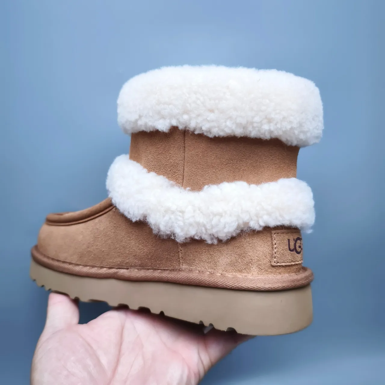 UGG Tasman Tan Shearling-Cuffed Snow Boot 3