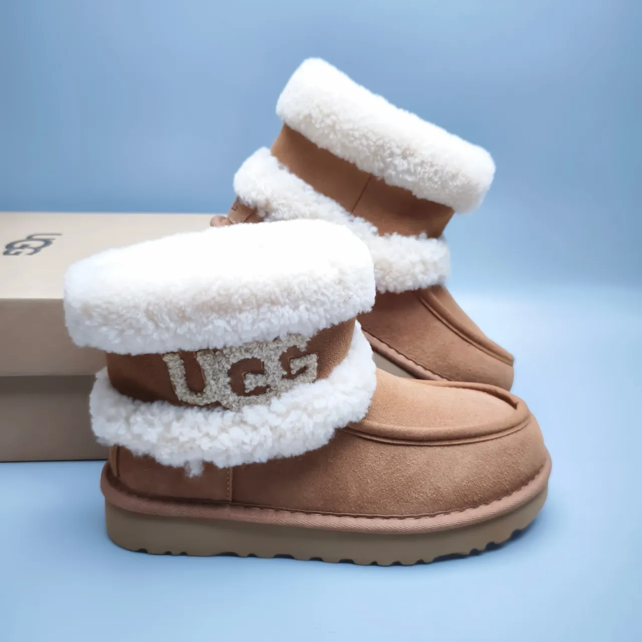 UGG Tasman Tan Shearling-Cuffed Snow Boot 5