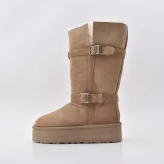 UGG Tasman Tan Suede Platform Knee Boots