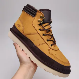 UGG Yellow Brown High-Top Lace-Up Snow Boots