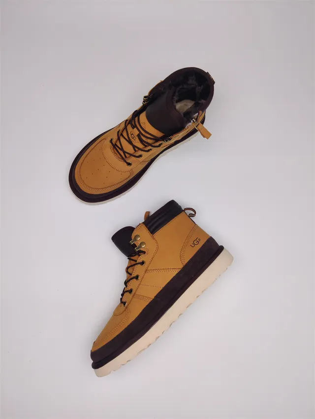 UGG Yellow Brown High-Top Lace-Up Snow Boots 7