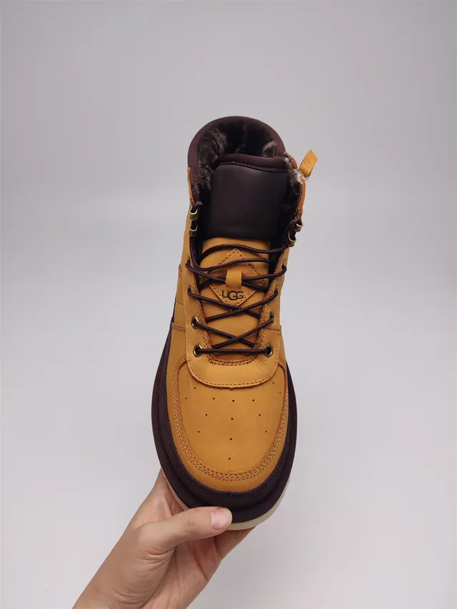 UGG Yellow Brown High-Top Lace-Up Snow Boots 8