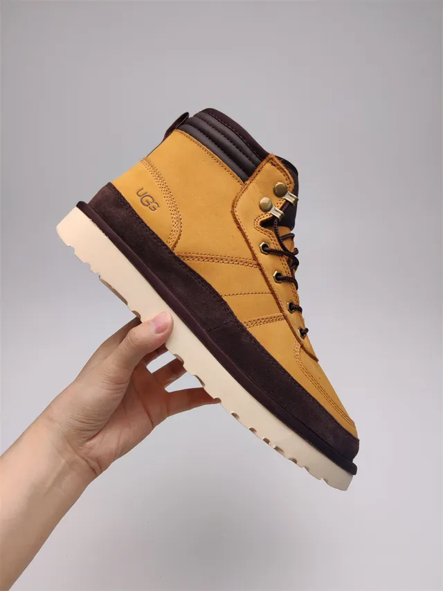 UGG Yellow Brown High-Top Lace-Up Snow Boots 9