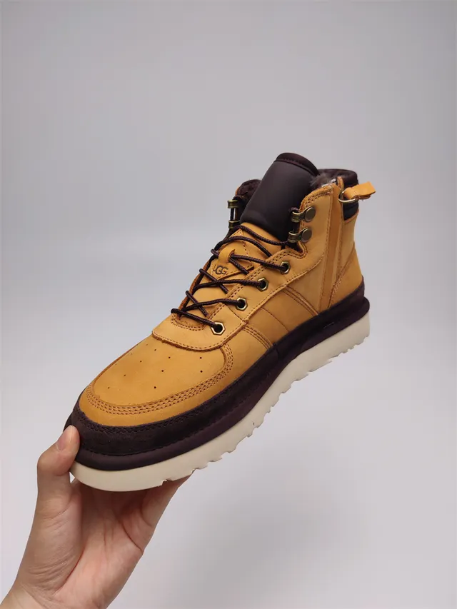 UGG Yellow Brown High-Top Lace-Up Snow Boots 12