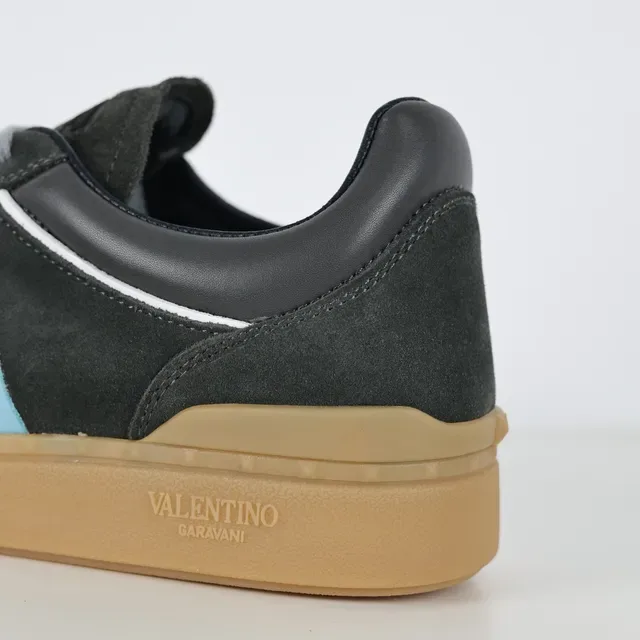Valentino Gray Blue Suede Upper Gum Rubber Sole Sneakers 4