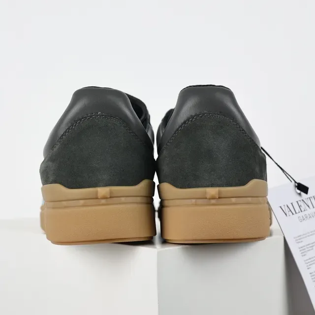 Valentino Gray Blue Suede Upper Gum Rubber Sole Sneakers 8