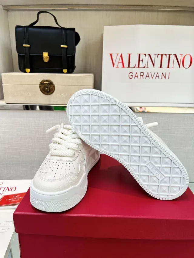 Valentino Rockstud White Quilted Leather Platform Lifestyle Sneakers 2