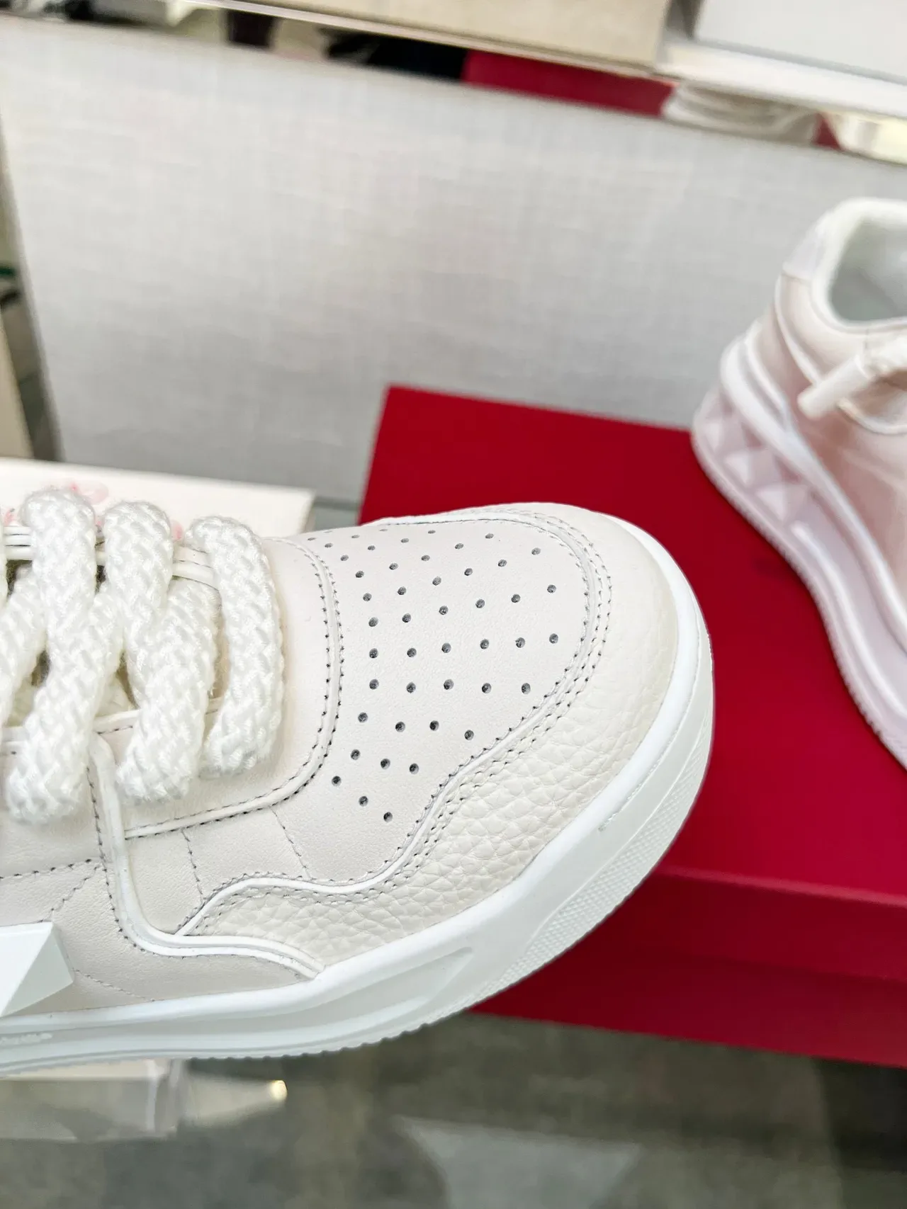 Valentino Rockstud White Quilted Leather Platform Lifestyle Sneakers 4