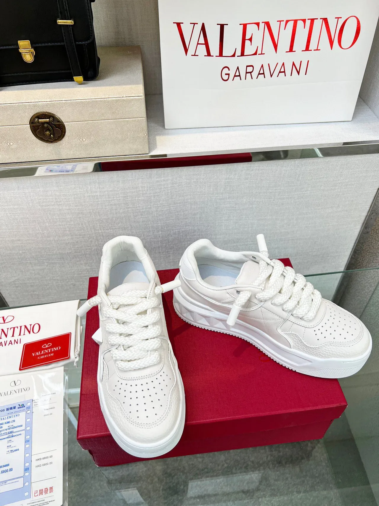 Valentino Rockstud White Quilted Leather Platform Lifestyle Sneakers 7