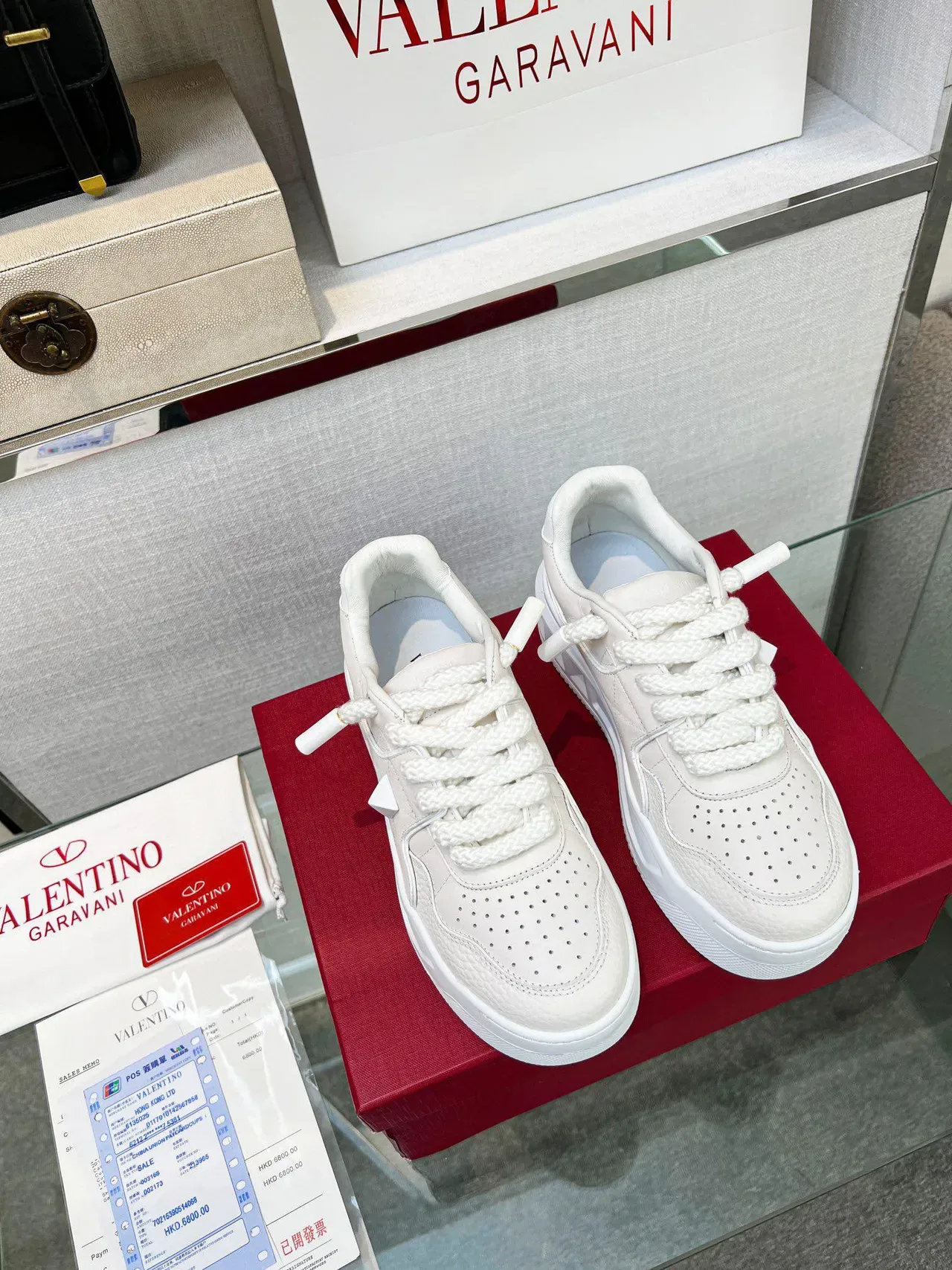 Valentino Rockstud White Quilted Leather Platform Lifestyle Sneakers 8