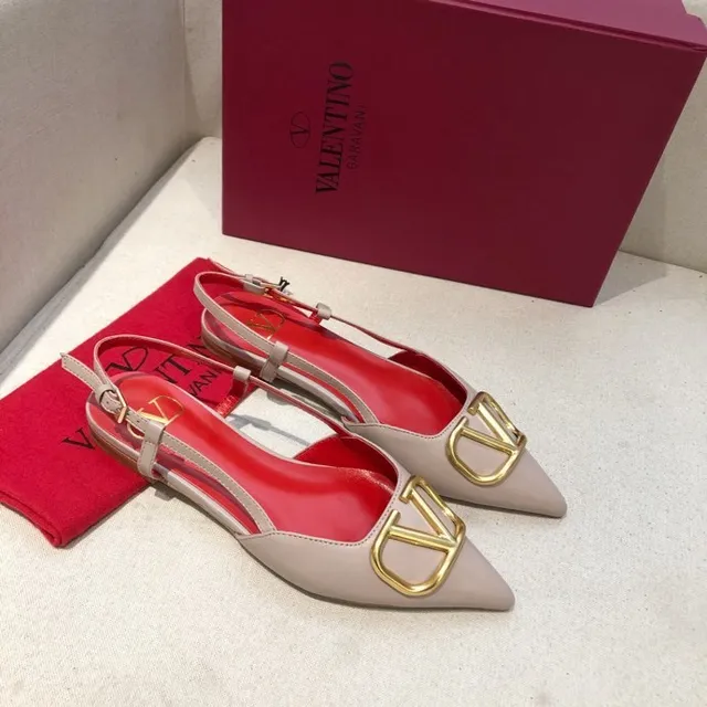Valentino VLogo Pointed Toe Slingback Ballet Flats 2