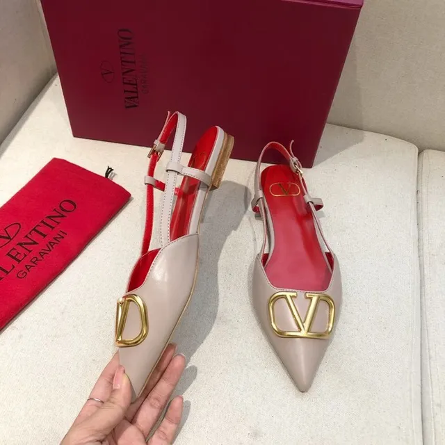 Valentino VLogo Pointed Toe Slingback Ballet Flats 5