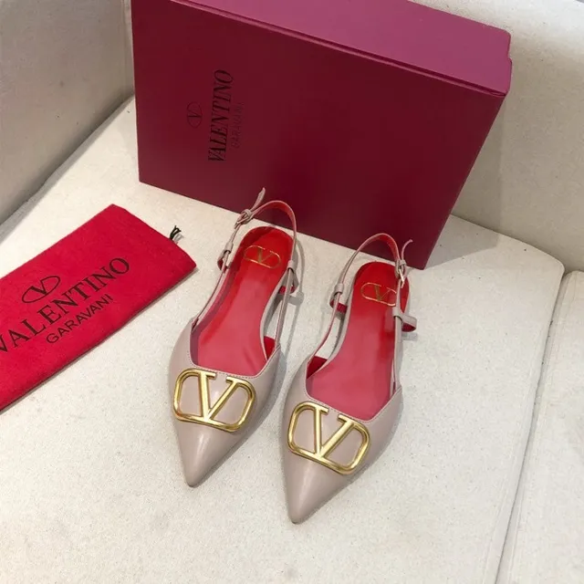 Valentino VLogo Pointed Toe Slingback Ballet Flats 7