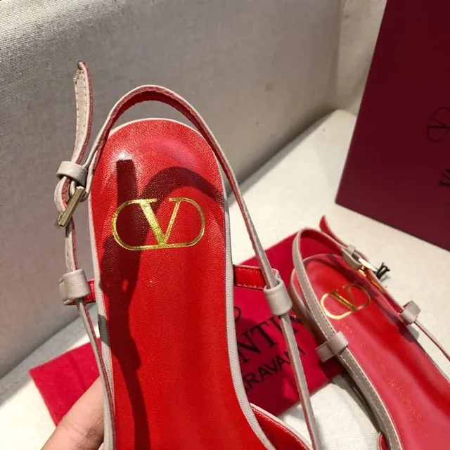 Valentino VLogo Pointed Toe Slingback Ballet Flats 8