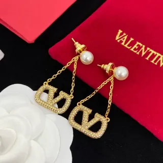 Valentino VLTN Crystal-Encrusted Pearl Drop Earrings