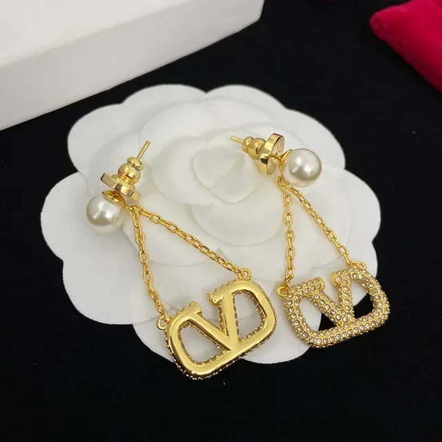 Valentino VLTN Boucles d'oreilles à perles avec cristaux incrustés 2