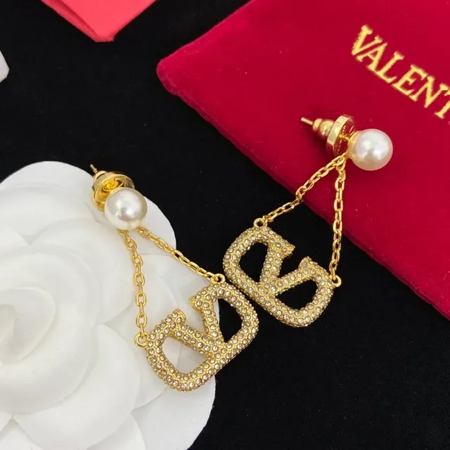 Valentino VLTN Boucles d'oreilles à perles avec cristaux incrustés 6