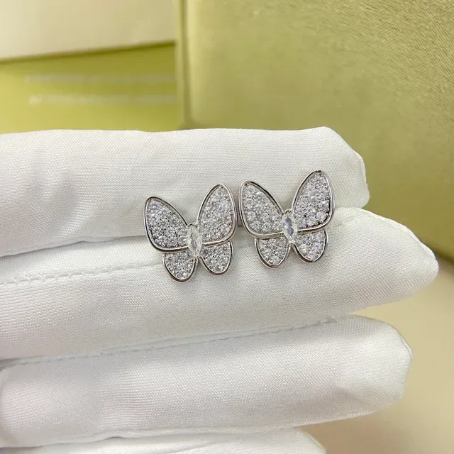 Van Cleef & Arpels Papillon Butterfly Pavé Boucles d'oreilles 2