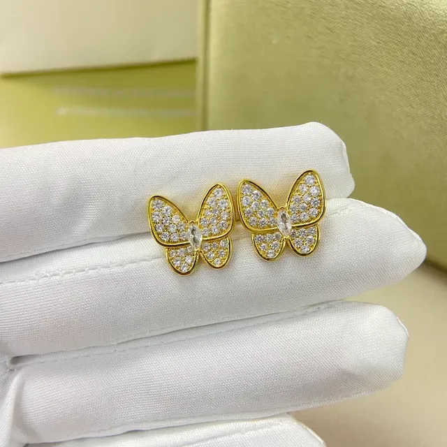 Van Cleef & Arpels Papillon Butterfly Pavé Boucles d'oreilles 3