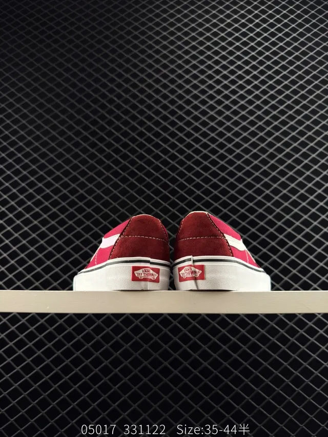 Vans Old Skool Chaussures de Skateboard Vin Rouge et Blanc 4