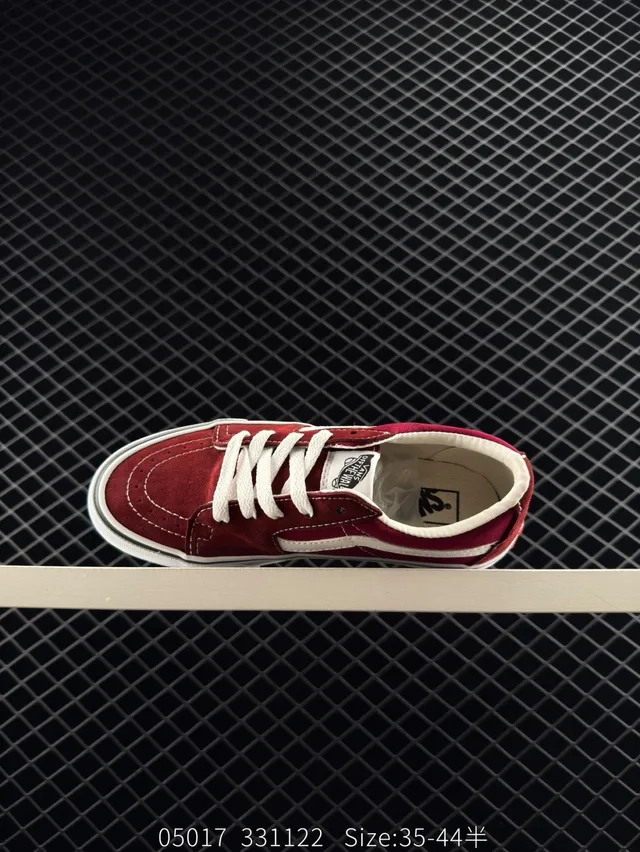Vans Old Skool Chaussures de Skateboard Vin Rouge et Blanc 5