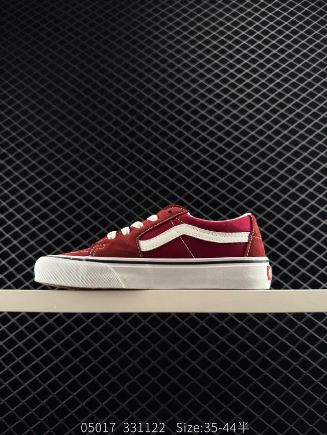 Vans Old Skool Chaussures de Skateboard Vin Rouge et Blanc 6