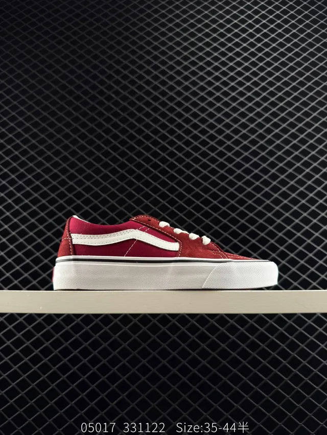 Vans Old Skool Chaussures de Skateboard Vin Rouge et Blanc 7