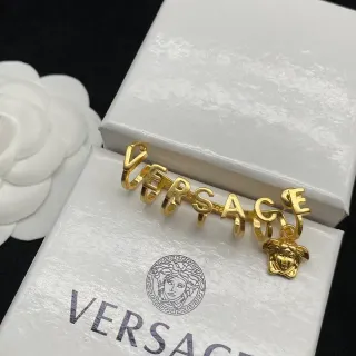 Versace 字母美杜莎耳 cuff 金色耳环