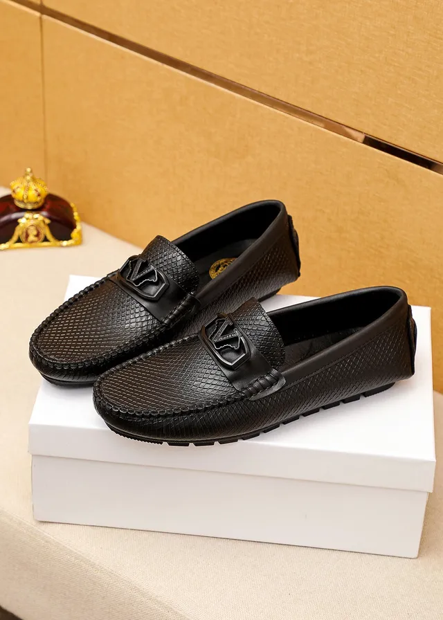 Versace Chain Reaction Black Snakeskin-Effect Leather Loafers 7