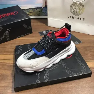 Versace Chain Reaction 黑色 白色 蓝色 红色 米色 厚底运动鞋