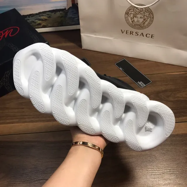 Versace Chain Reaction Black White Blue Red Beige Chunky Sneakers 2