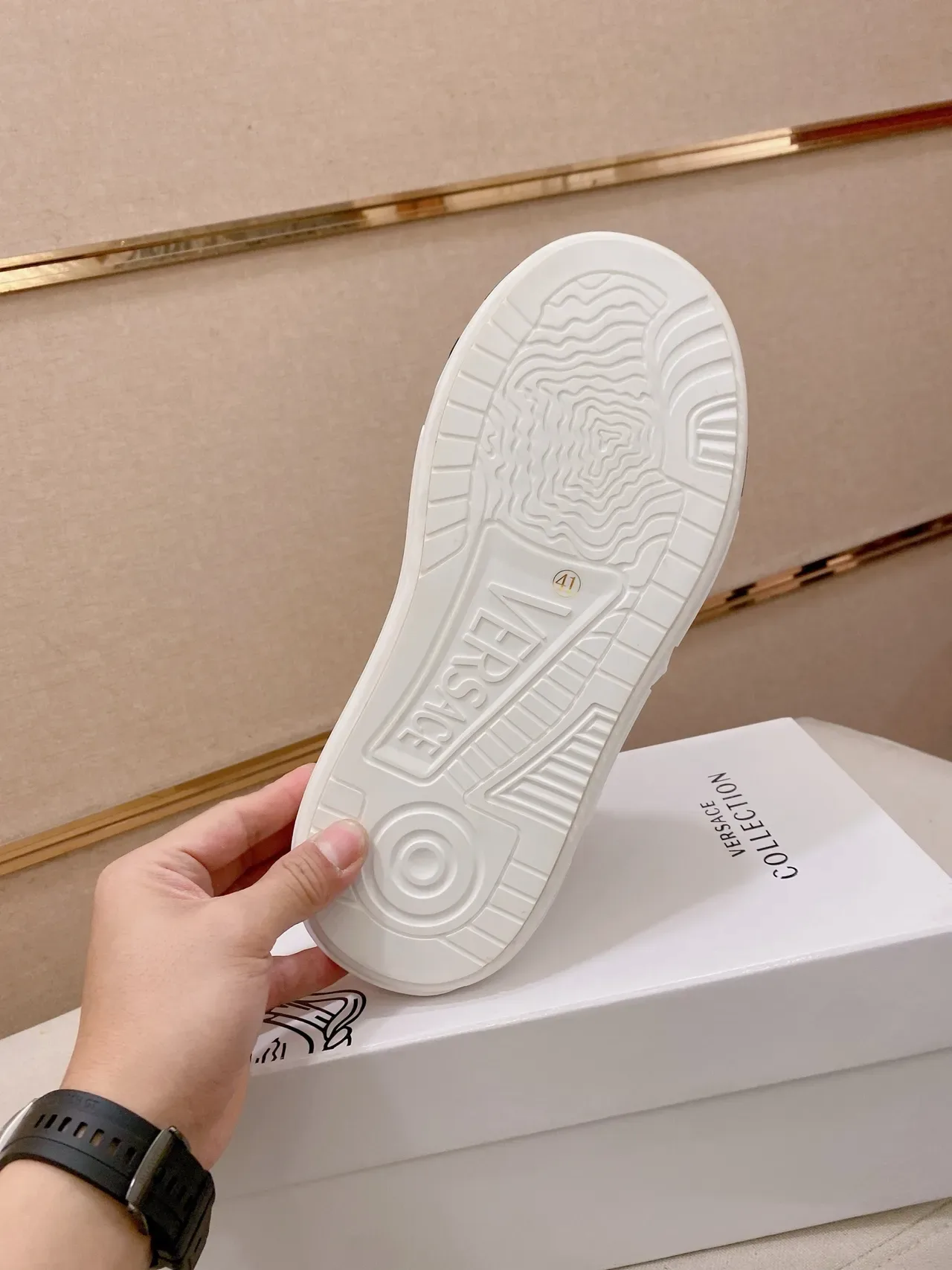 Versace Chain Reaction Crystal-Embellished White Chunky Sneakers 2
