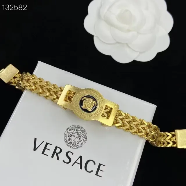 Versace Chain Reaction Collier Chaîne Tressée Dorée 2