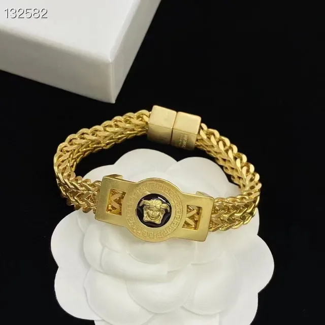 Versace Chain Reaction Collier Chaîne Tressée Dorée 3