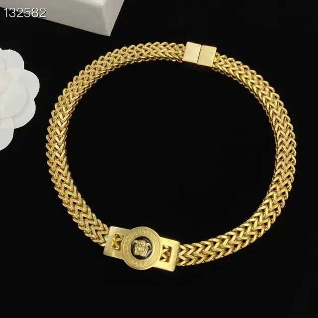 Versace Chain Reaction Collier Chaîne Tressée Dorée 5