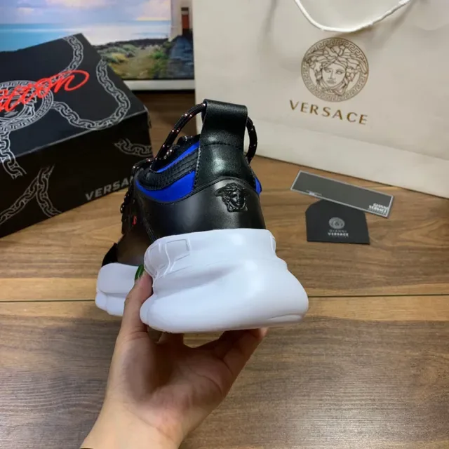 Versace Chain Reaction Multicolor Snake-Print Chunky Sneakers 3