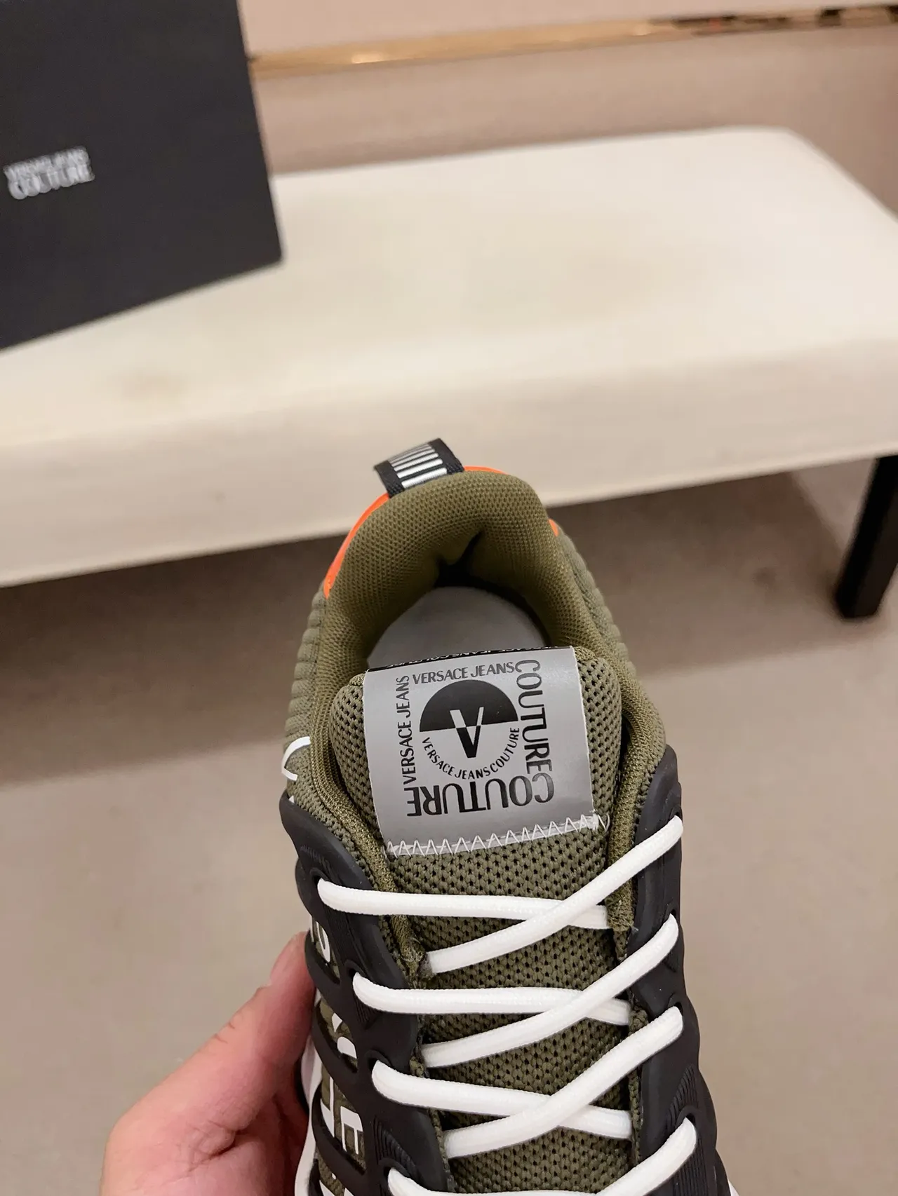 Versace Chain Reaction Olive Green Chunky Sneakers 4