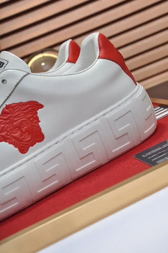 Versace Chain Reaction White and Red Medusa Logo Lifestyle Sneakers 2
