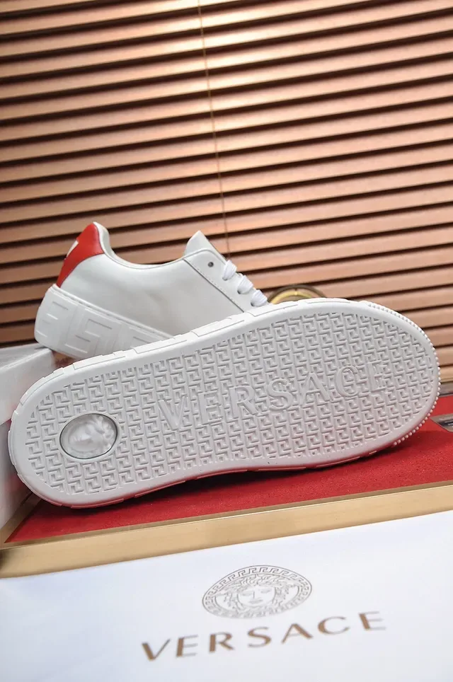Versace Chain Reaction White and Red Medusa Logo Lifestyle Sneakers 4