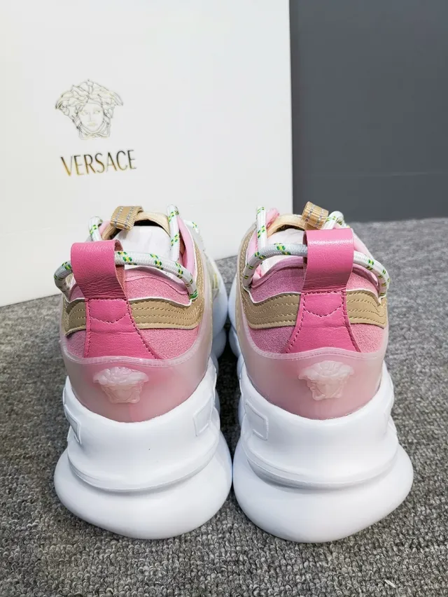 Versace Chain Reaction Blanc Sémelle Multicolore Overlay Impression Florale Chunky Sneakers 4