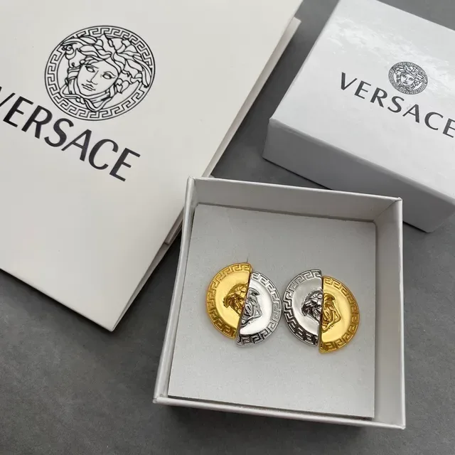 Versace Greca Odissea Split-Face Medusa Earrings 4