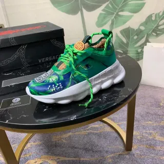 Versace 绿蓝底热带印花鞋面厚底运动鞋