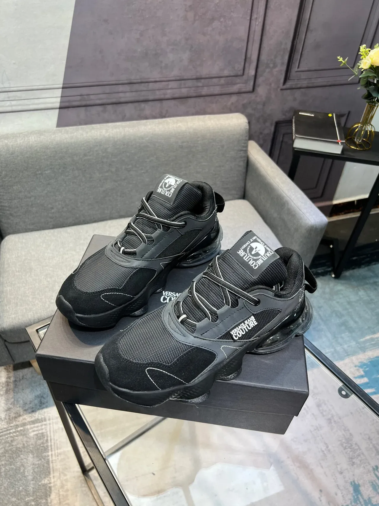 Versace Jeans Couture Black Gray Chunky Sneaker 3