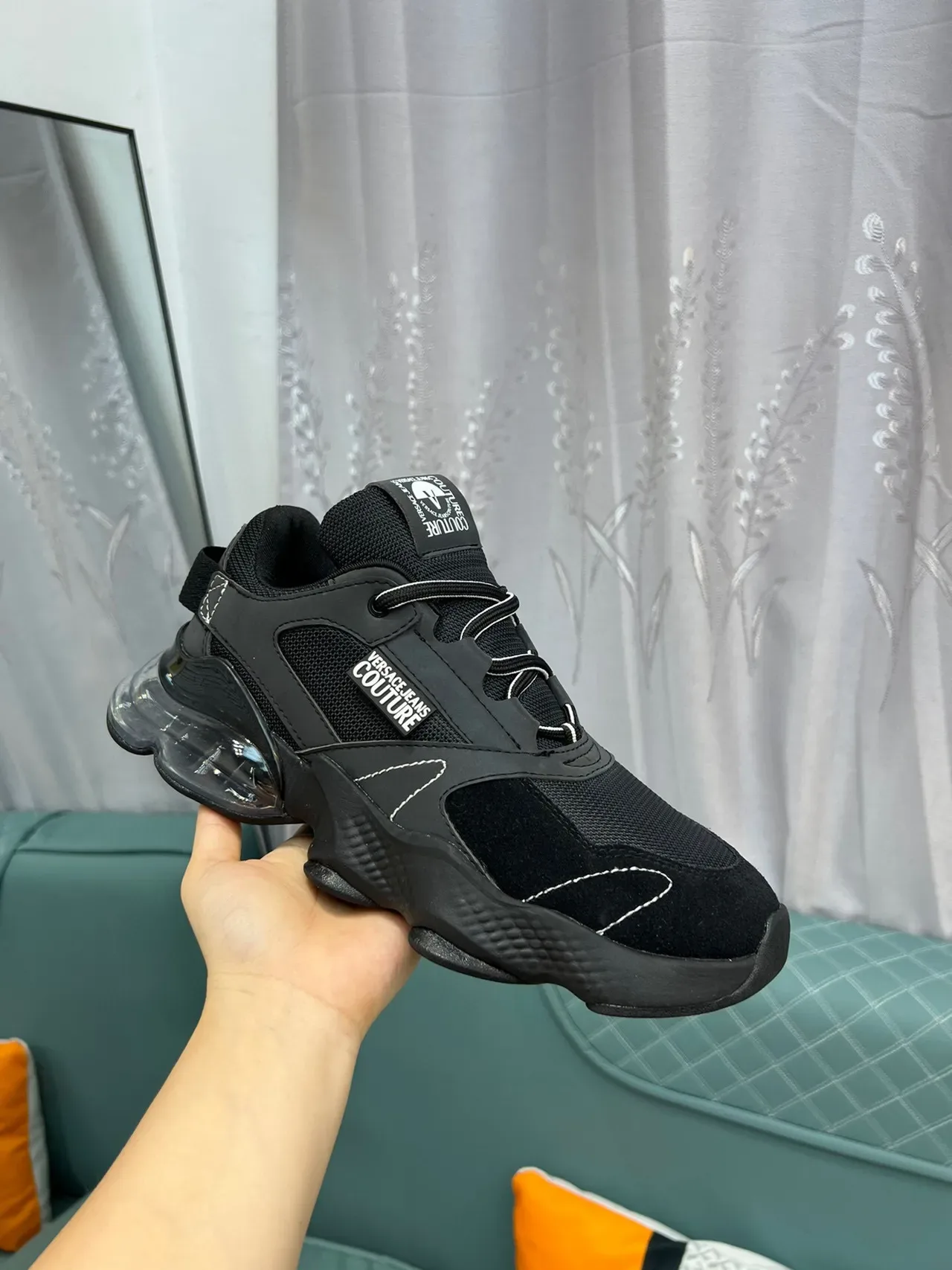 Versace Jeans Couture Black Gray Chunky Sneaker 6