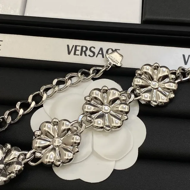 Versace Medusa Flower Crystal Necklace 2