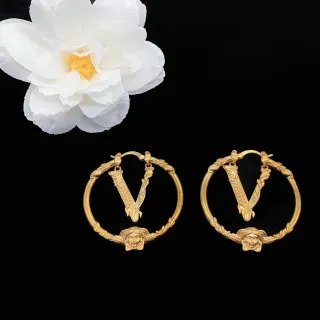 Versace Medusa V 金色圆环耳环