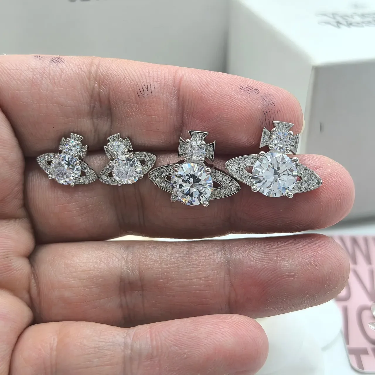 Vivienne Westwood Orb Crystal Stud Earrings 2