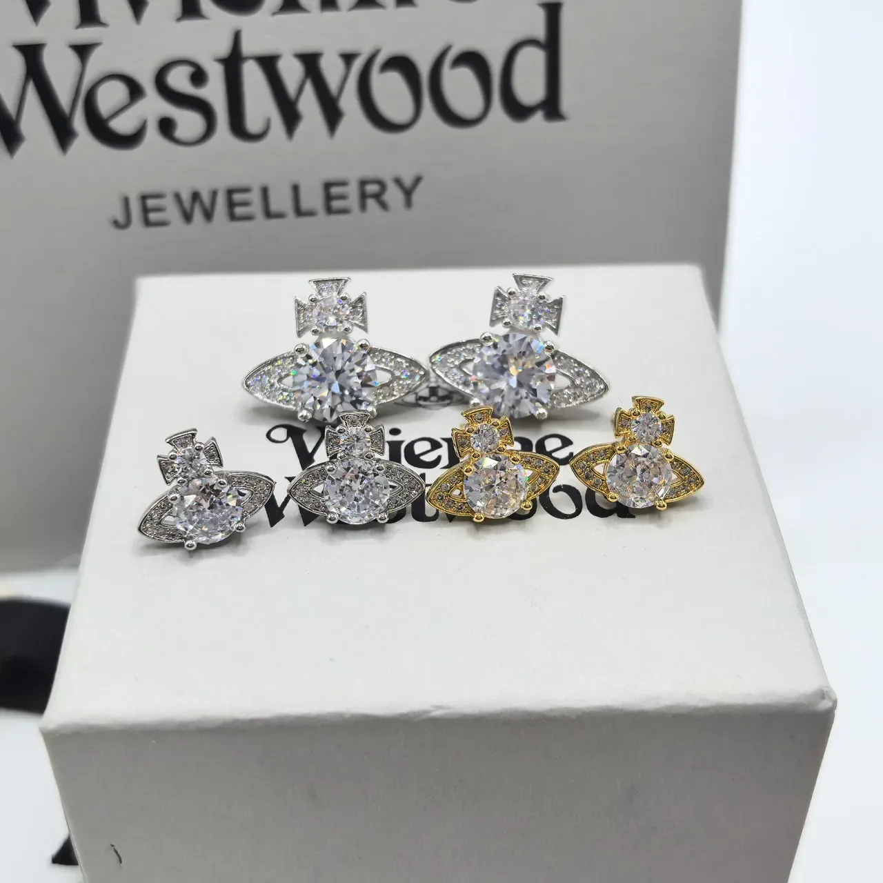 Vivienne Westwood Orb Crystal Stud Earrings 3