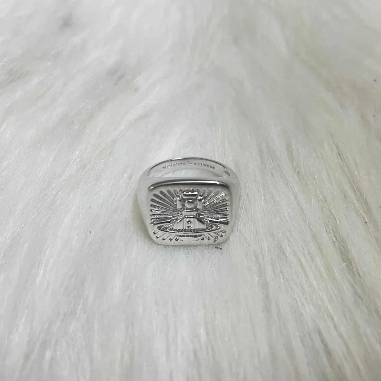 Vivienne Westwood Orb Signet Ring Polished Silver Rings 5