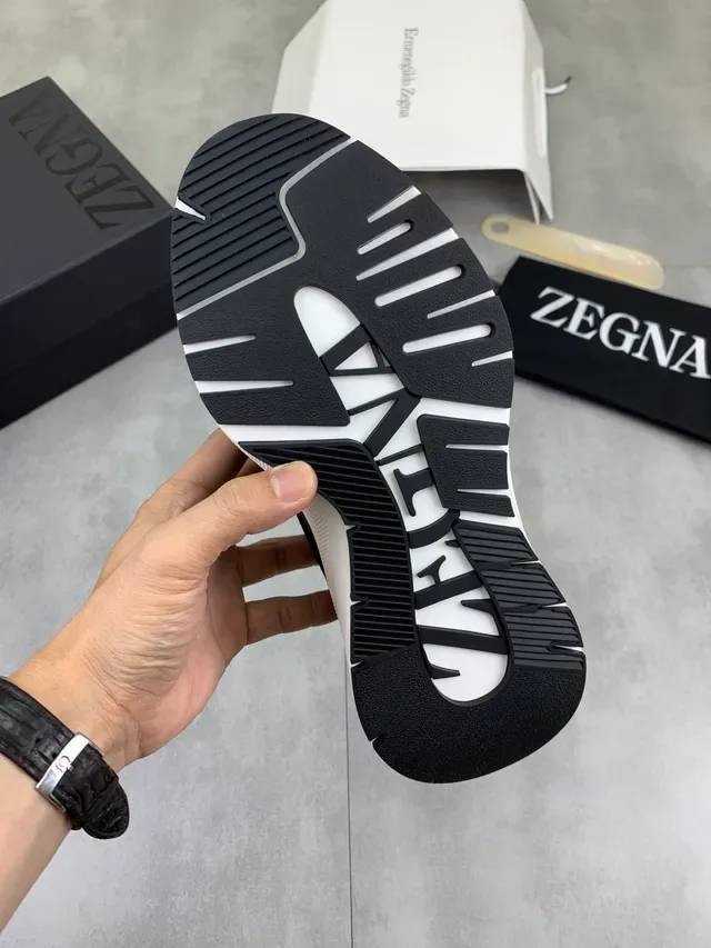 Zegna Black and Gray Suede Leather Lifestyle Sneaker 2
